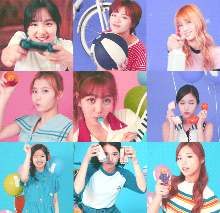 [트와이스] 트둥이들 9명 다있는 9분할 짤들.gif | 인스티즈