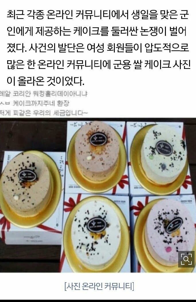 여시에서 좌표찍고 댓글장악한 군대케이크 기사 | 인스티즈