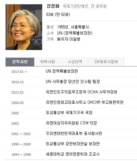 사상 첫 여성 외교부 장관 강경화님 프로필.jpg | 인스티즈