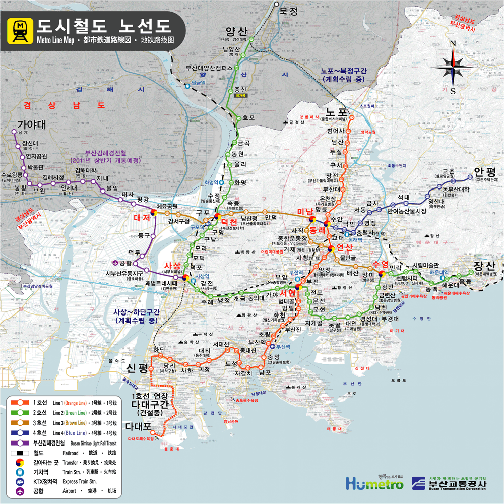 부산 지하철에 붙어있는 노선도 | 인스티즈