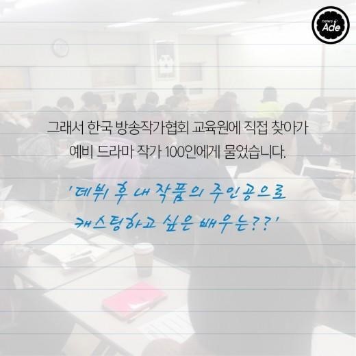 예비 드라마 작가 100명이 뽑았다! 최고의 배우 | 인스티즈
