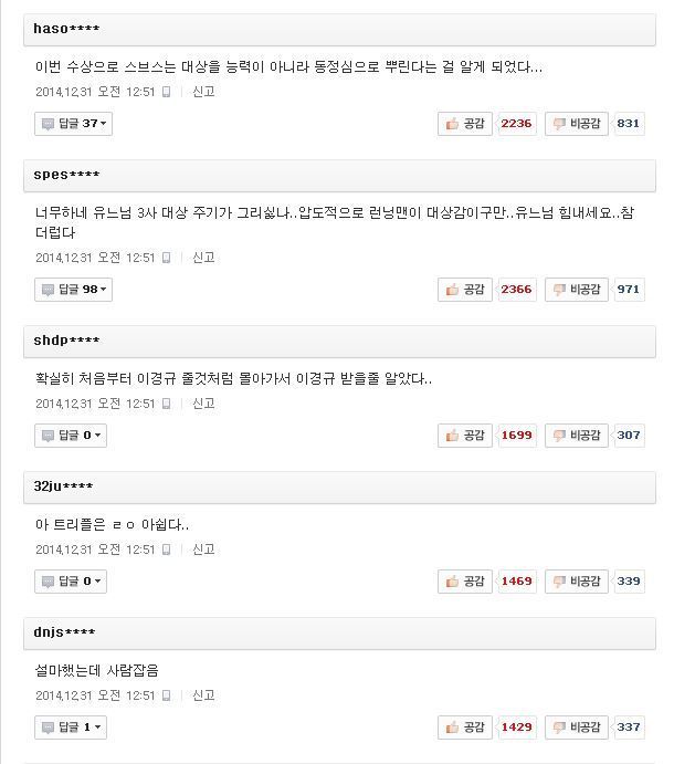 김구라가 대상받기싫어하는 이유 | 인스티즈