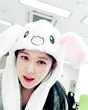 토끼모자 쓴 장나라.gif | 인스티즈