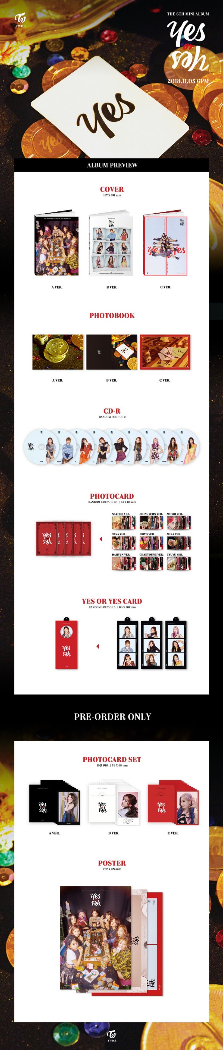 트와이스 미니 6집 YES or YES 앨범 프리뷰 | 인스티즈